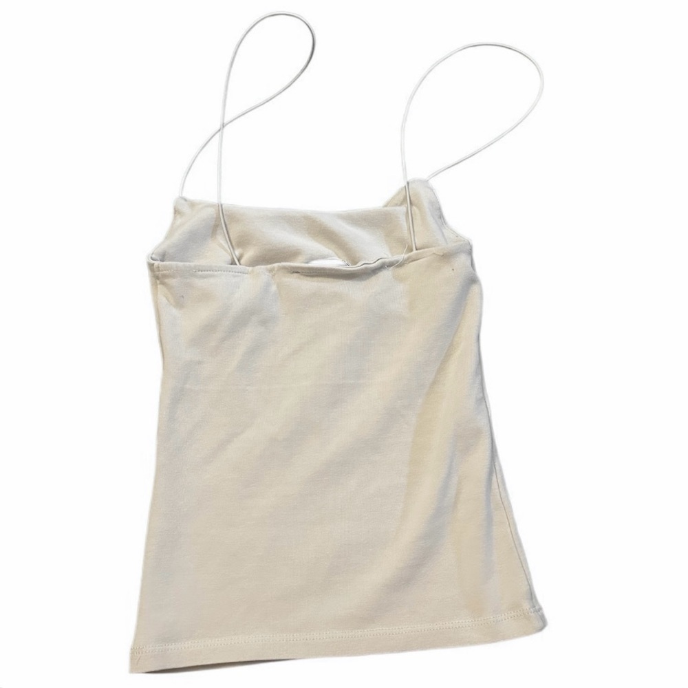 Zara White Spaghetti Strap Seamless Camisole Tank Top Small - Picture 4 of 10